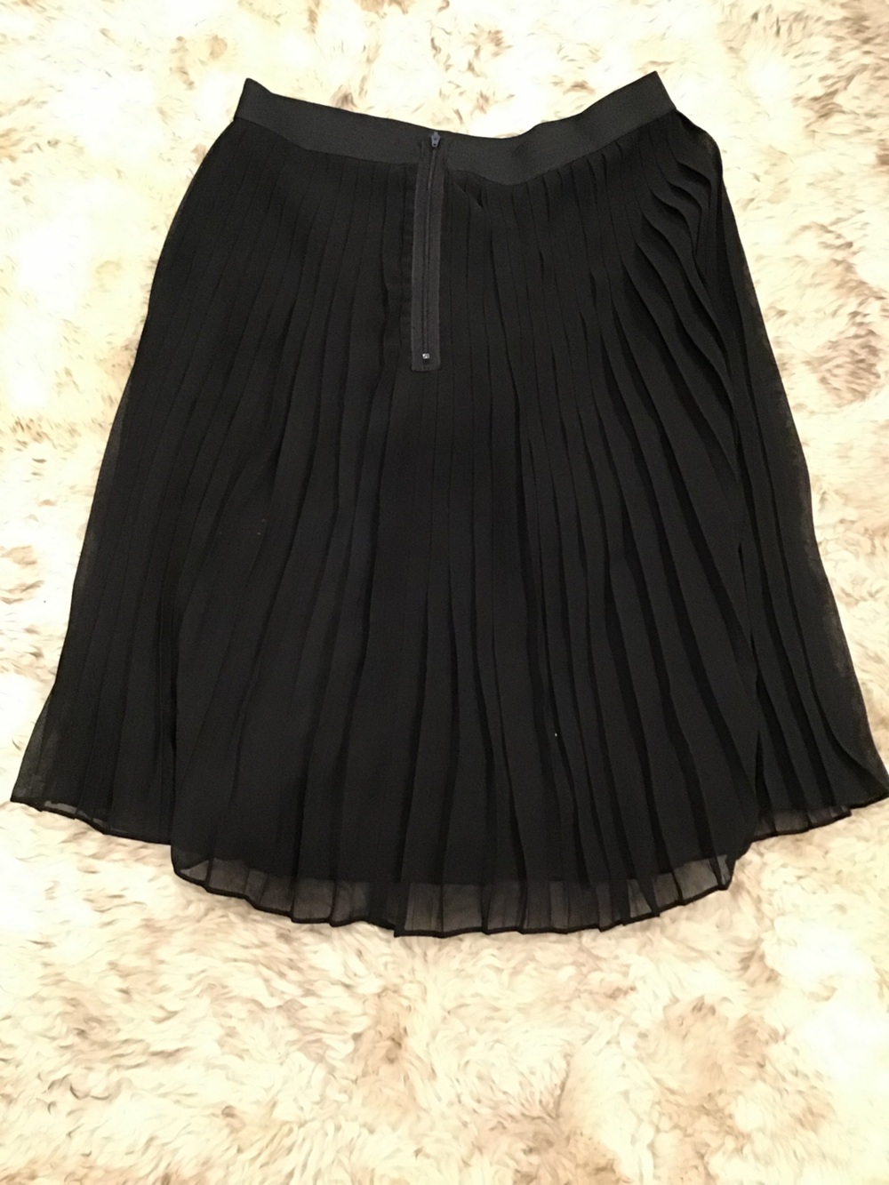 Classic Black Pleated Chiffon Skater Skirt
